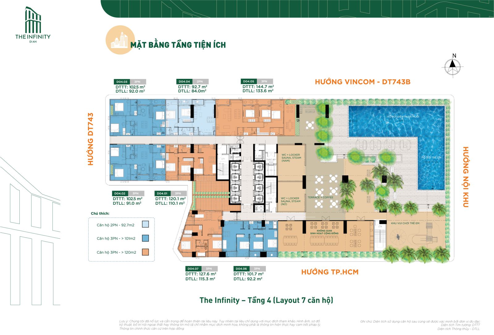 Mặt bằng The Infinity - Căn hộ tầng 4
