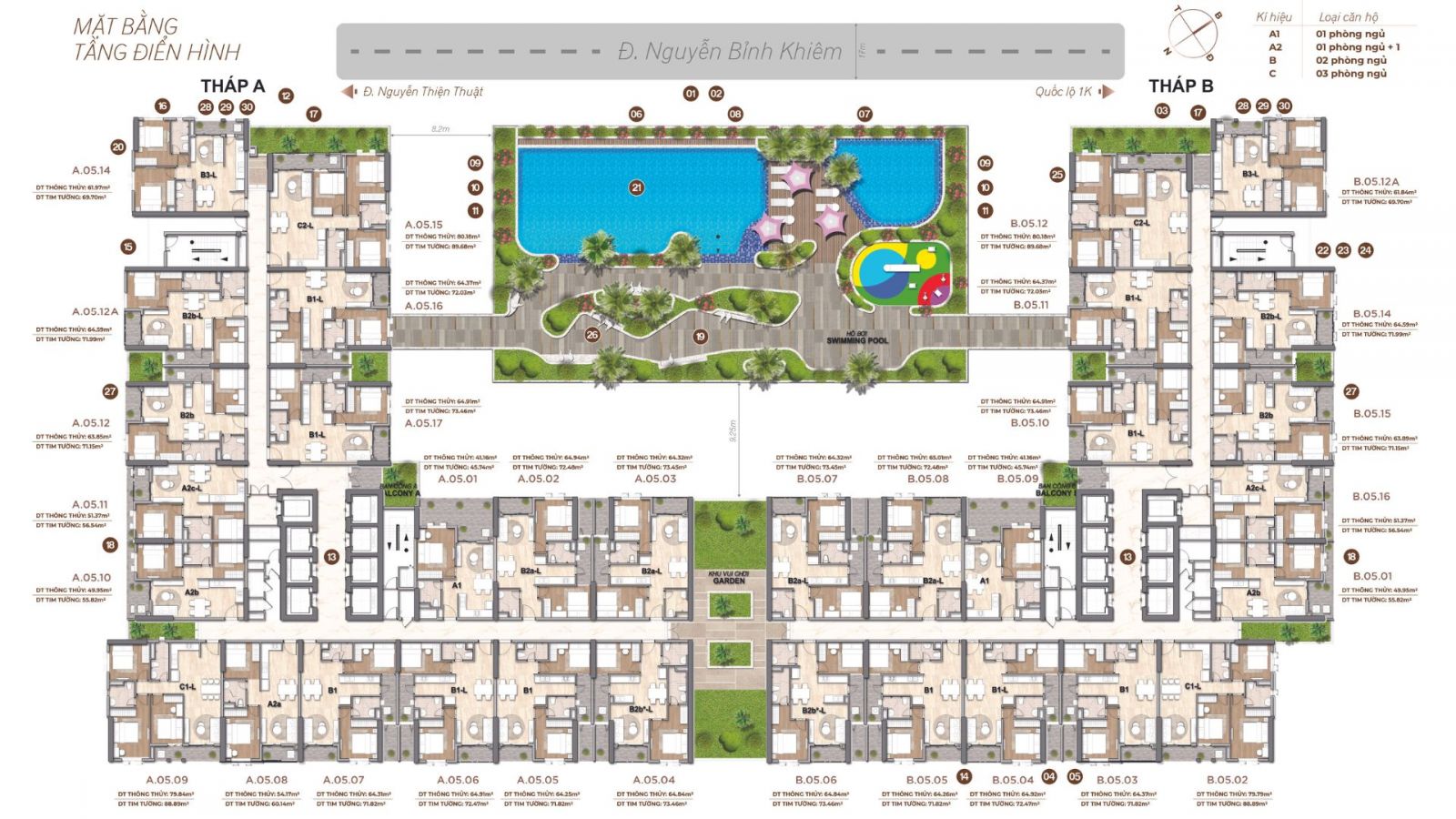 Mặt bằng căn hộ HT Pearl